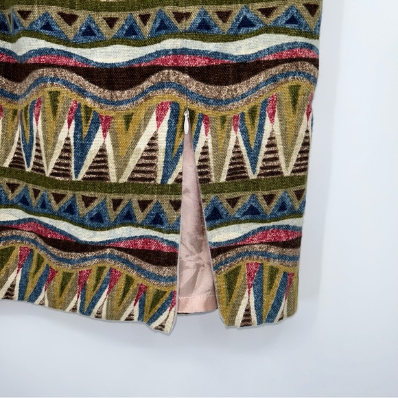 Tapestry Dress Abstract Print Linen and Cotton Size 8 Made in Canada - Picture 2 of 3